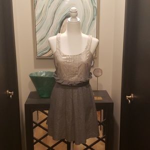 ***Beautiful Gray Dress with Shimmery Skirt***